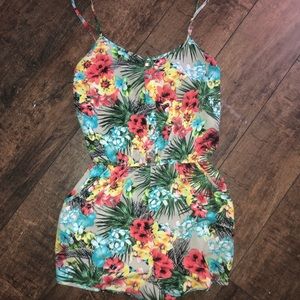 Tropical/Floral Pattern Romper